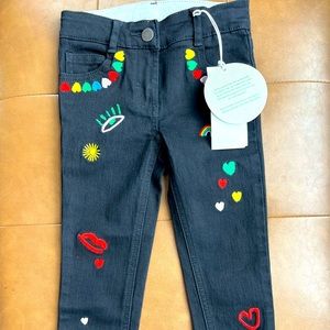 NWT Girls Stella McCartney Skinny Denim w/Hearts Sz 4
